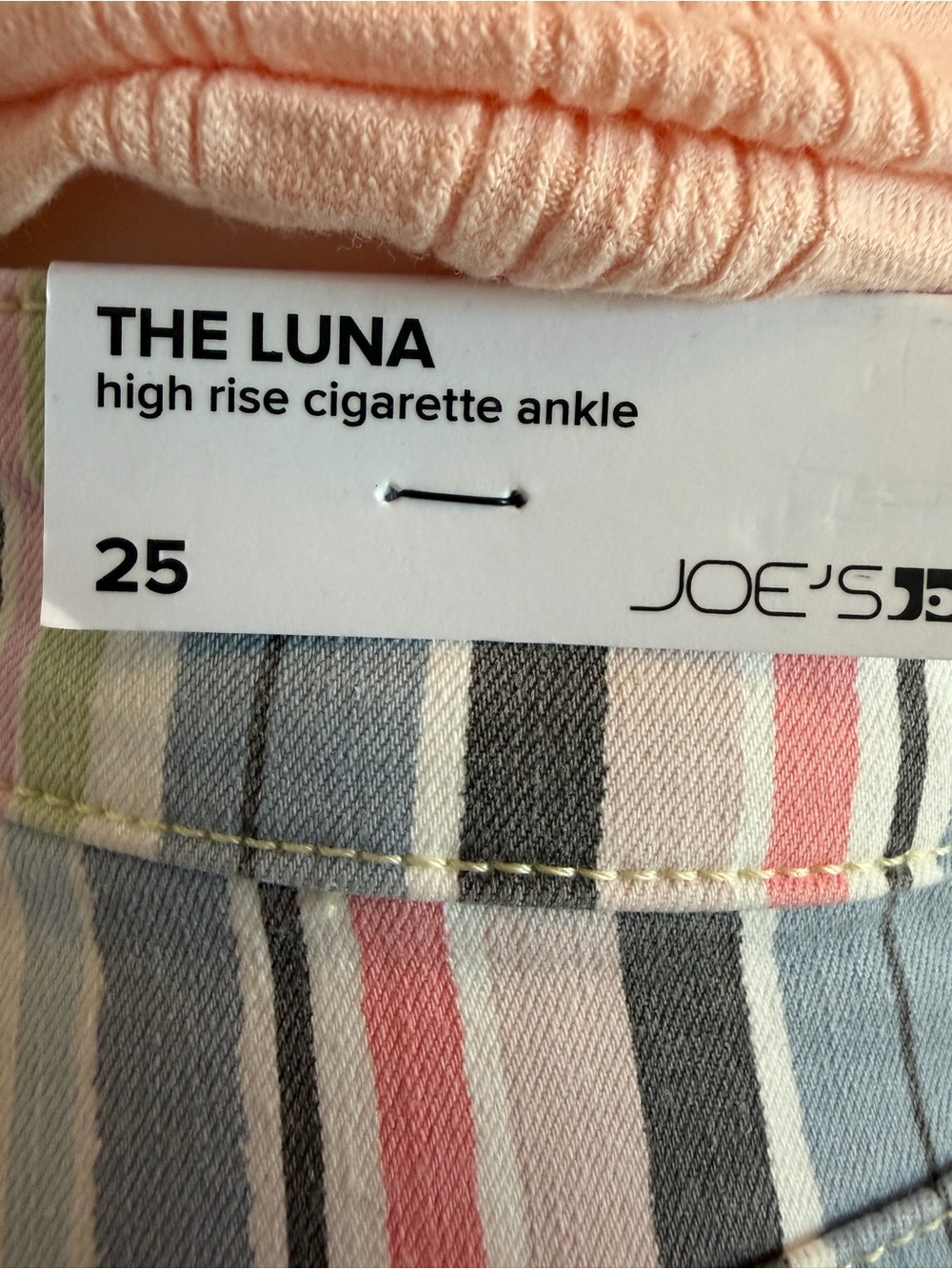 #678 Joe's Jeans The Luna High Rise Cigarette Pants.  Multistripe